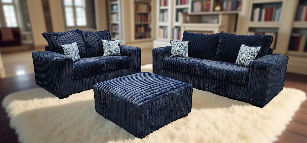 Texan Oversize Blue Living Room Set - Image 1
