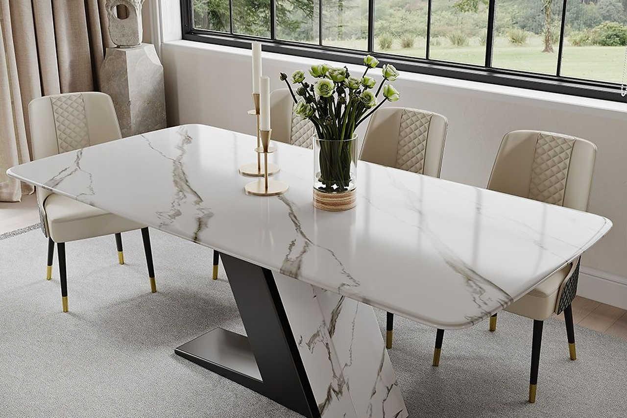 Gobi 79" Modern Lux White Table - Image 1