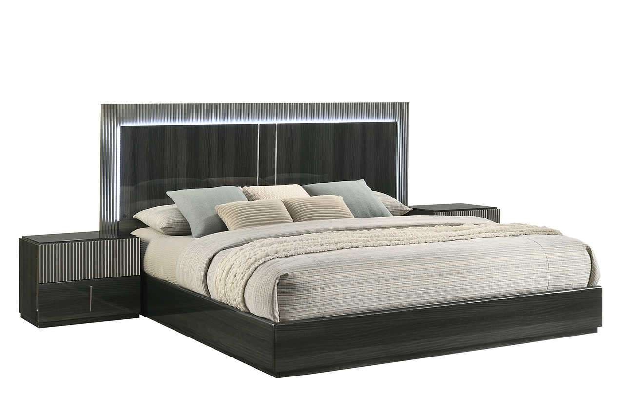 Raven Dark Gray LED Panel Bedroom Set - Image 3