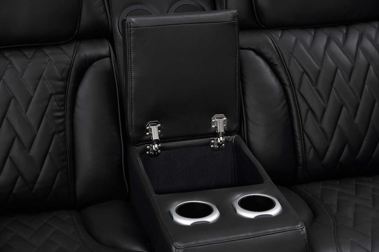 Skyline Black Leather 2-Piece Power Reclining Set - Image 3