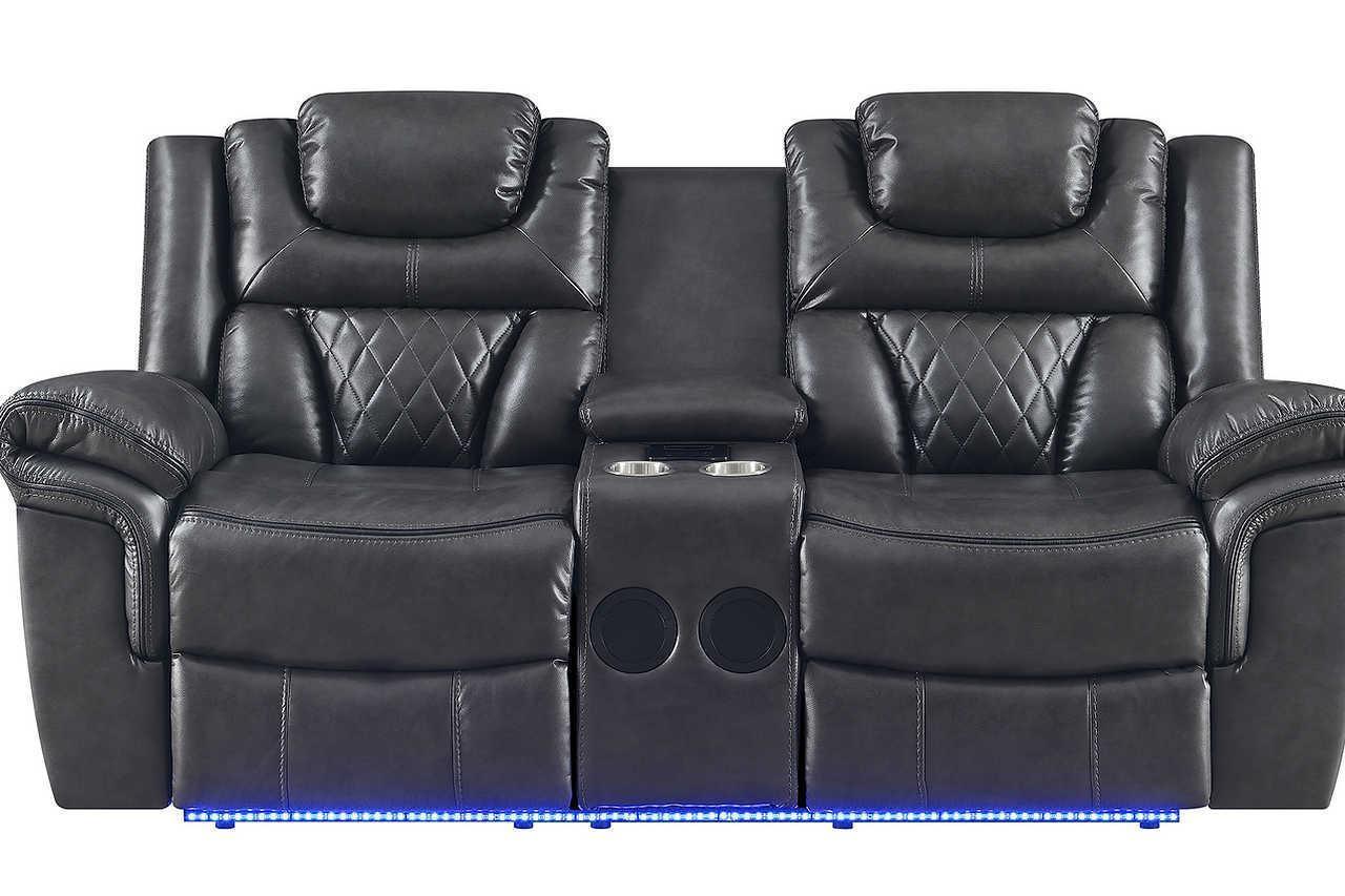 Party Time Gray Power Reclining Set - Image 3