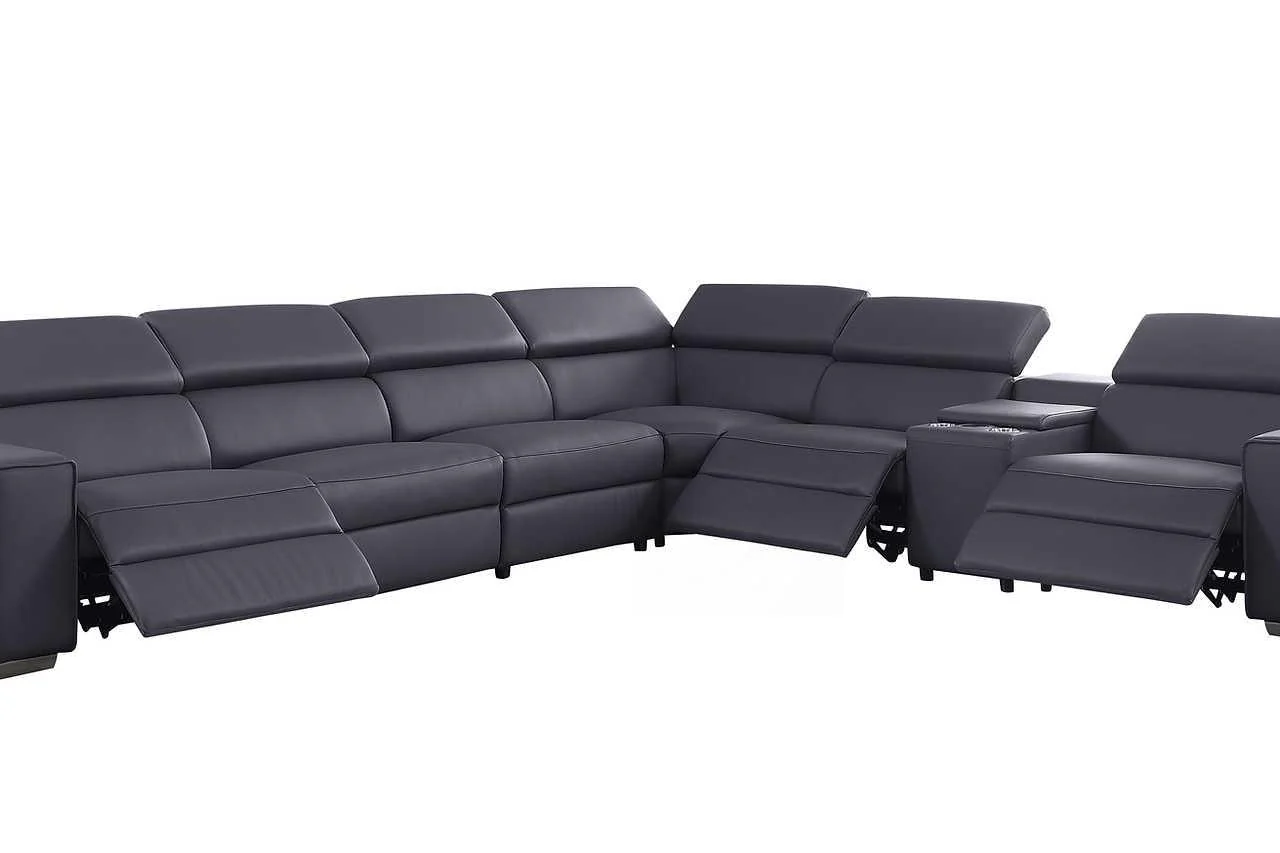 Picasso Dark Gray 7-Piece 3 Power Reclining Sectional - Image 2