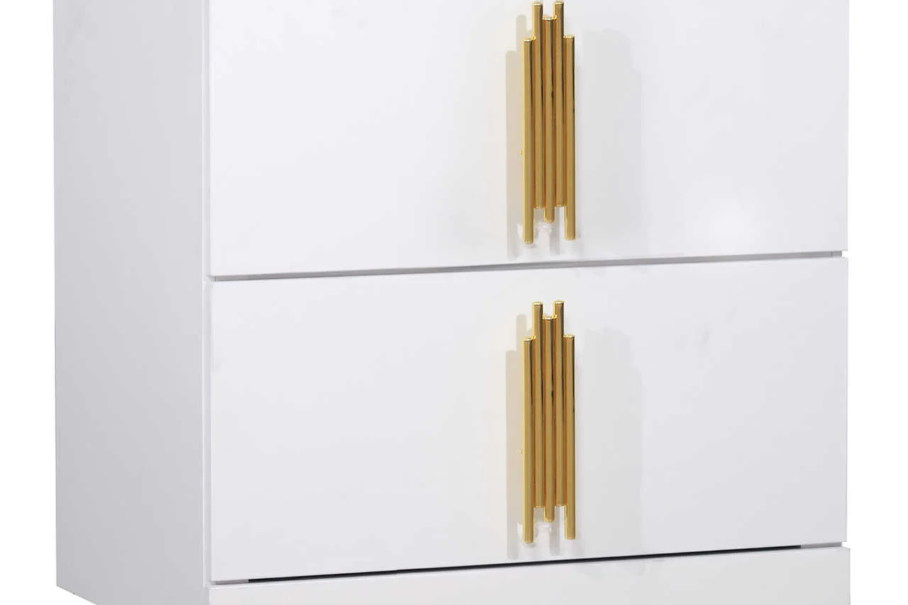 Glamor White Nightstand