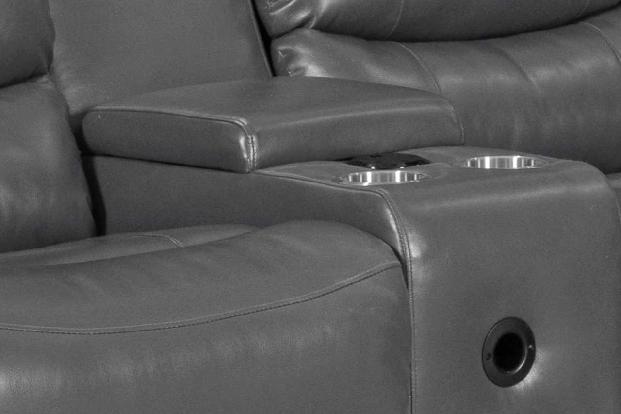 Turbo Gray Power Reclining Sectional - Image 2