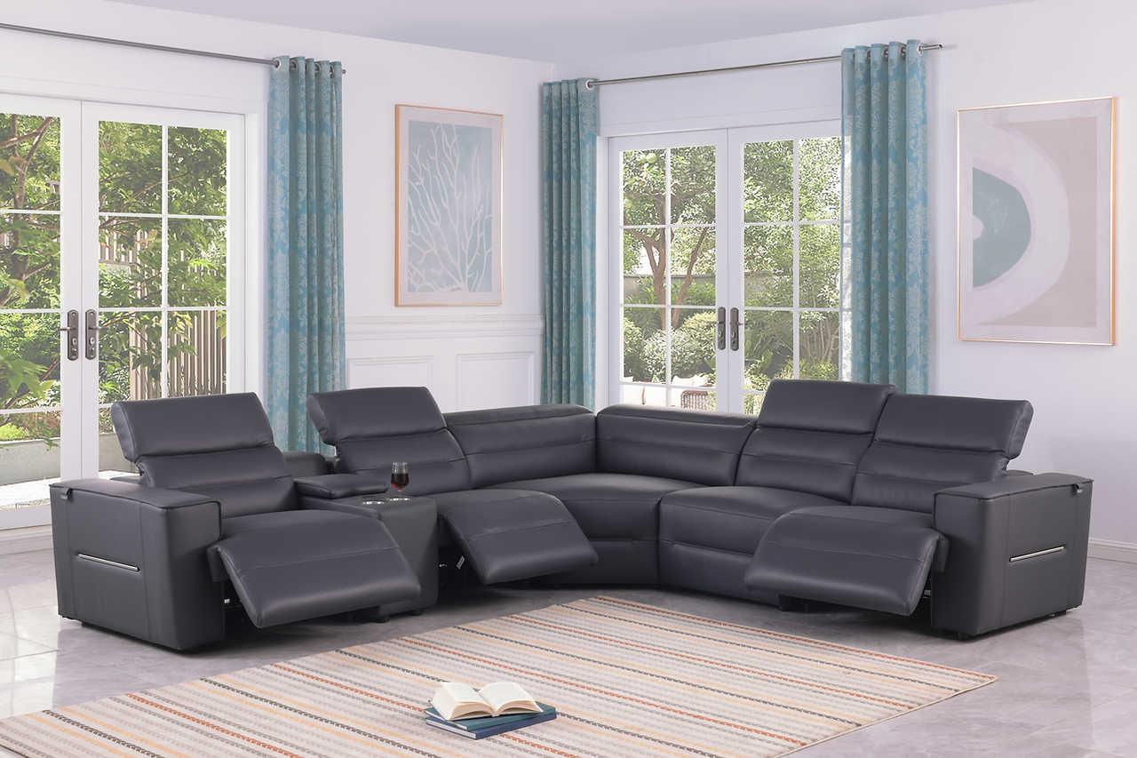 Nexus Dark Navy Power Reclining Sectional