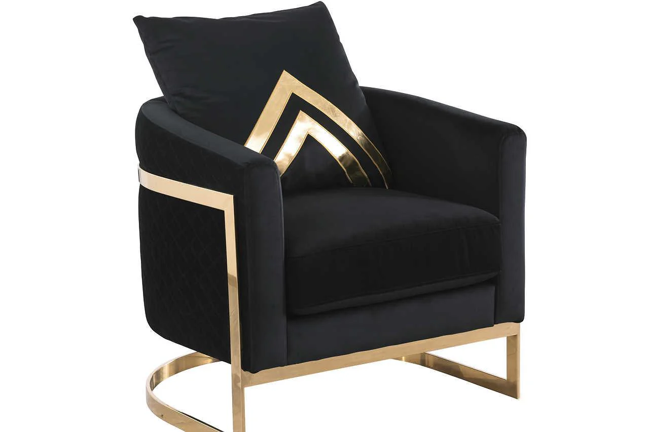 Vista Bonita Black Velvet Living Room Set - Image 3