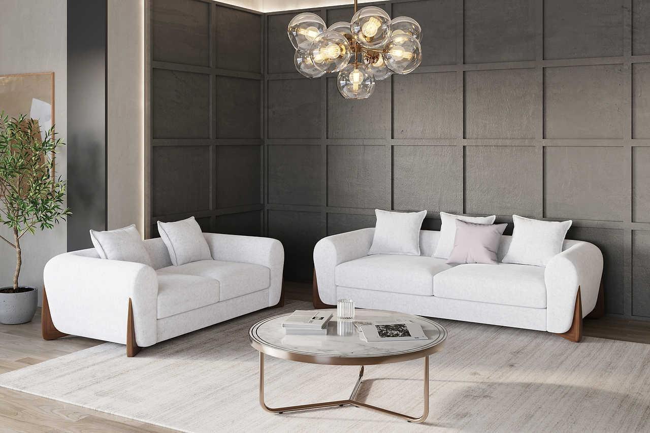 Stylus Ivory 2-Piece Living Room Set - Image 1