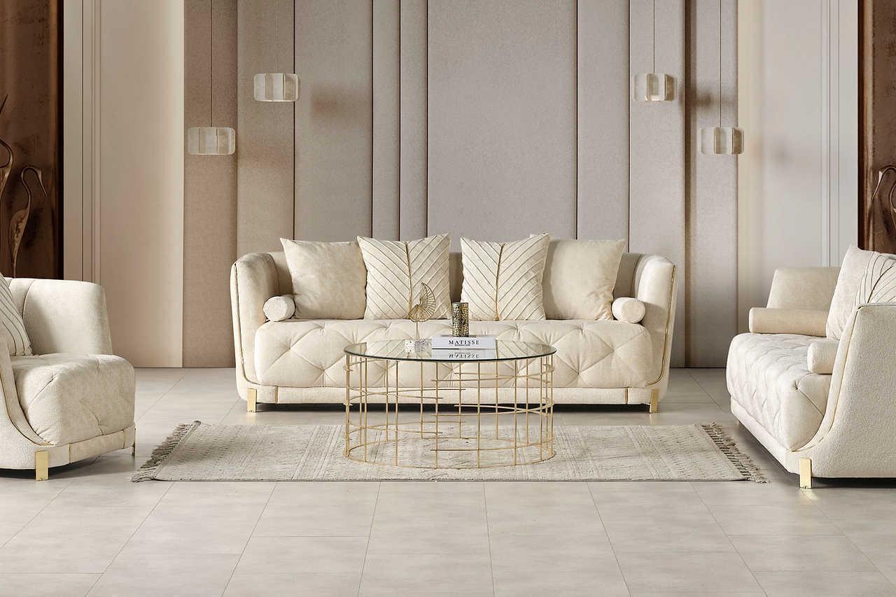 Elit Off White Living Room Set - Image 1