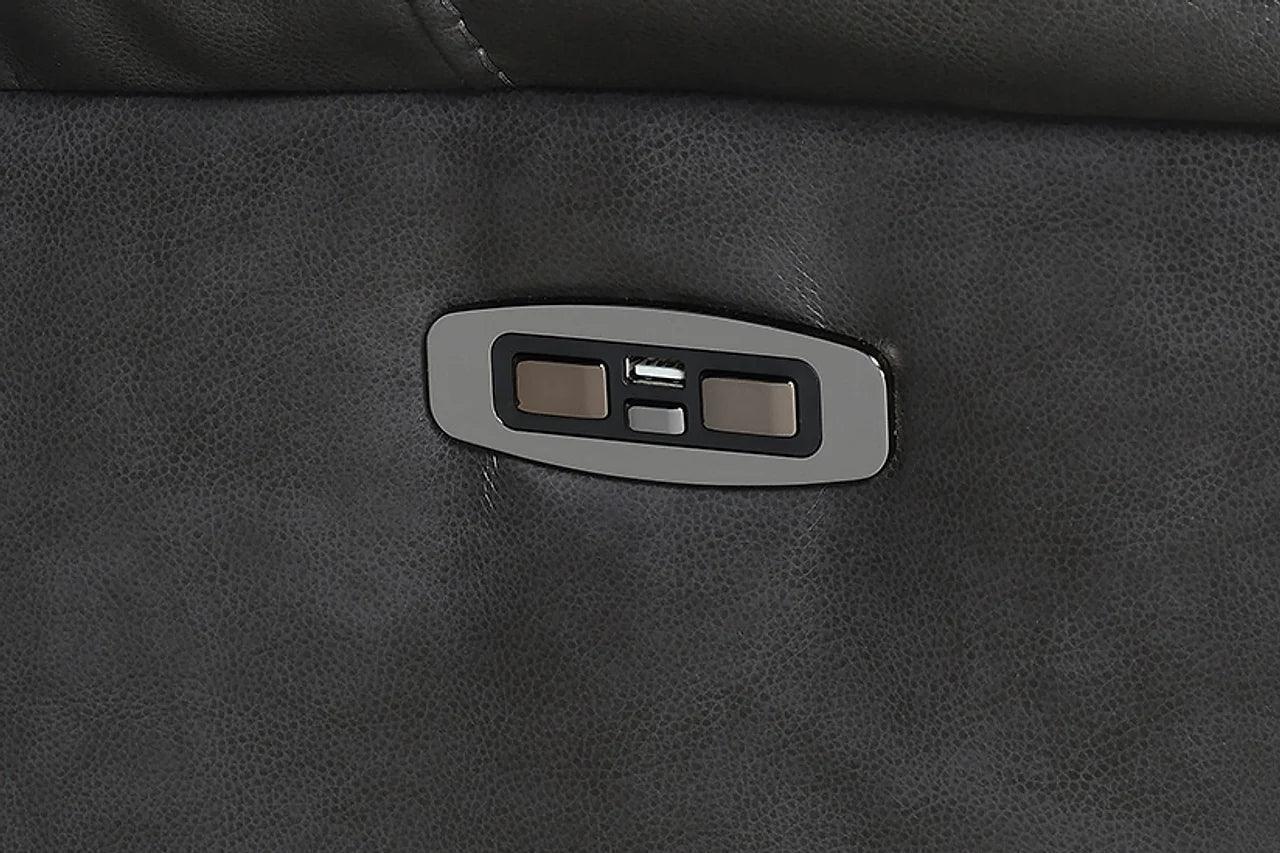 Party Time Gray Power Recliner - Image 3