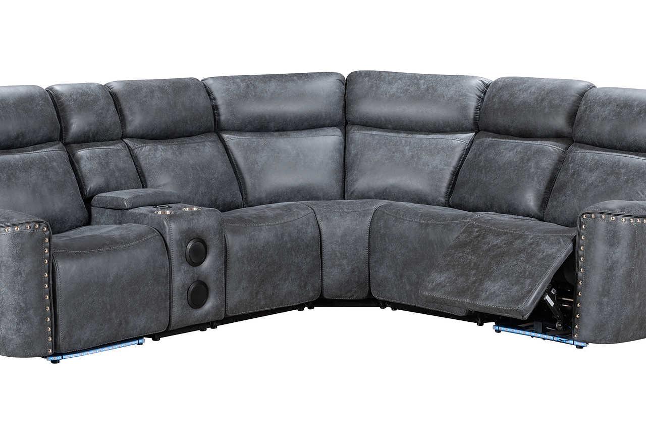 Romi Grey Power Reclining Sectional - Image 3