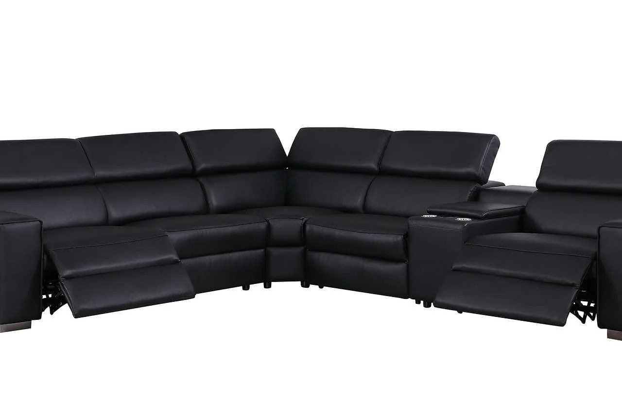 Picasso Black 6-Piece 2 Power Reclining Sectional - Image 2