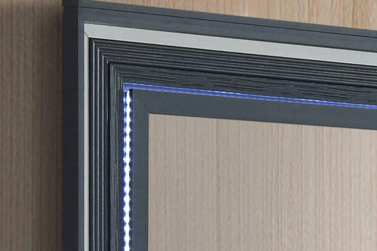 Meg Black Gray Nightstand - Image 3