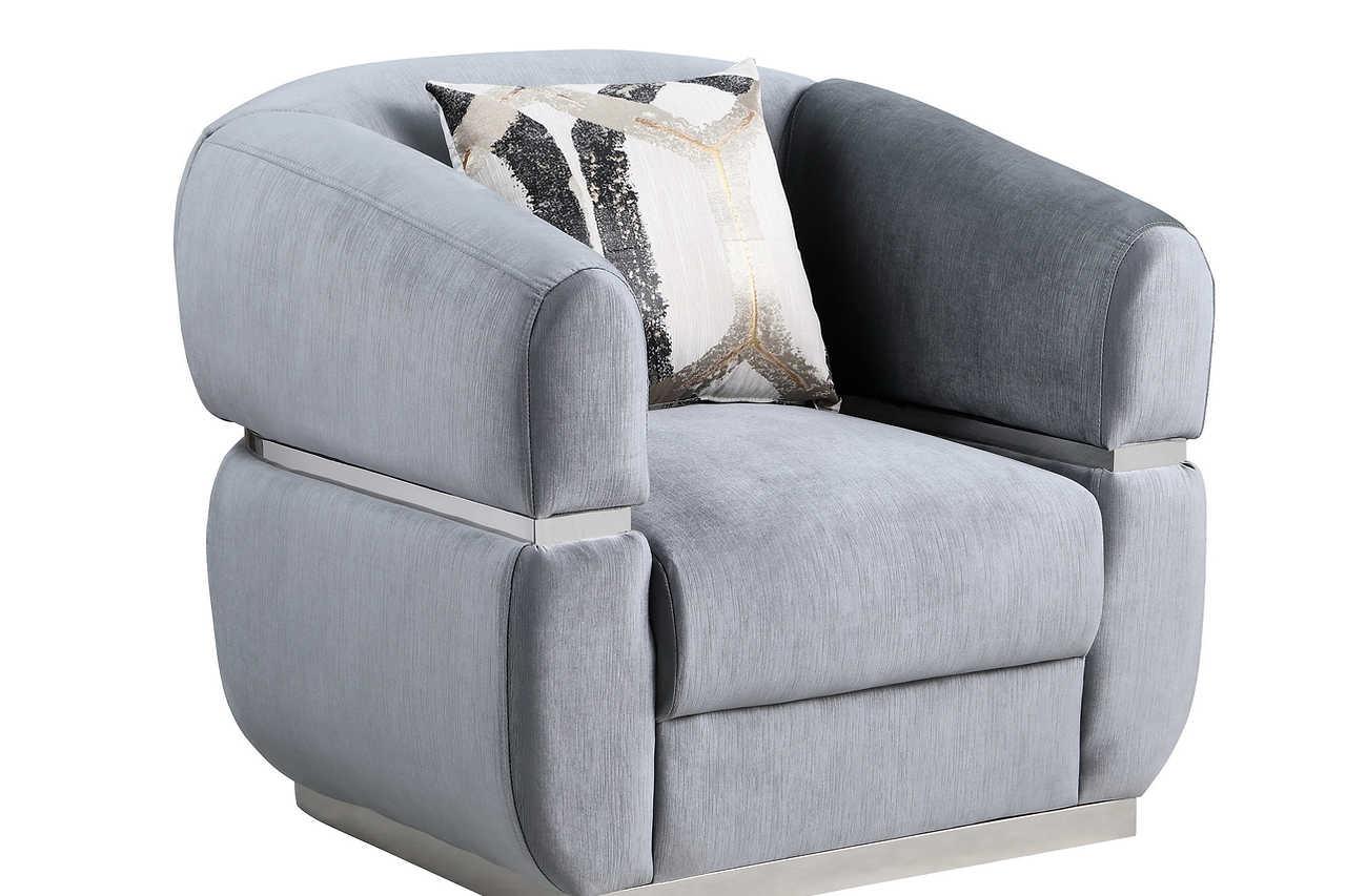 Carmela Grey Velvet Living Room Set - Image 3