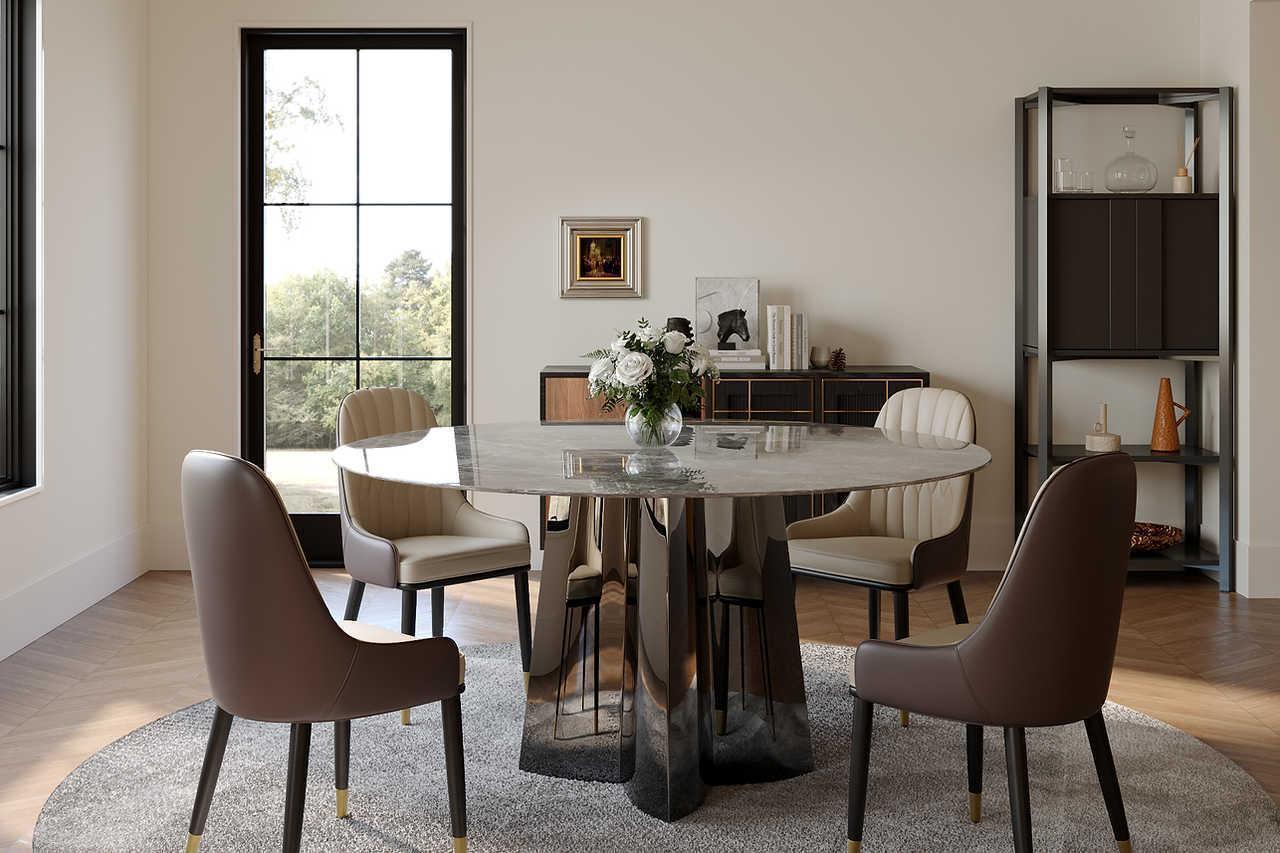 Luxe Faux Marble Dining Table #2 - Image 3