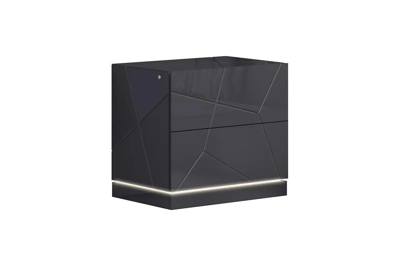 Zoe Graphite 2-Drawers Nightstand - Image 1