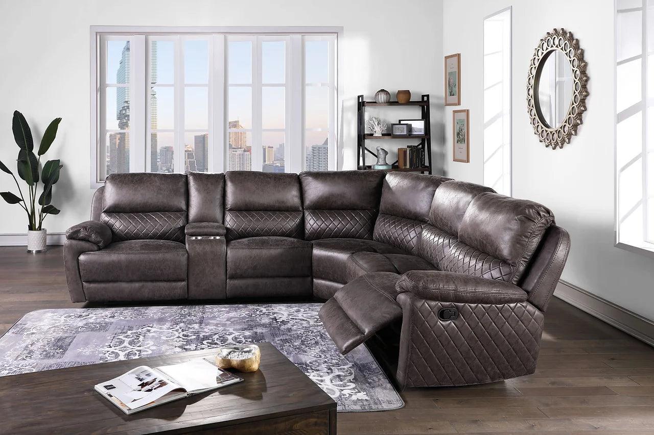Martino Gray Faux Leather Sectional - Image 2
