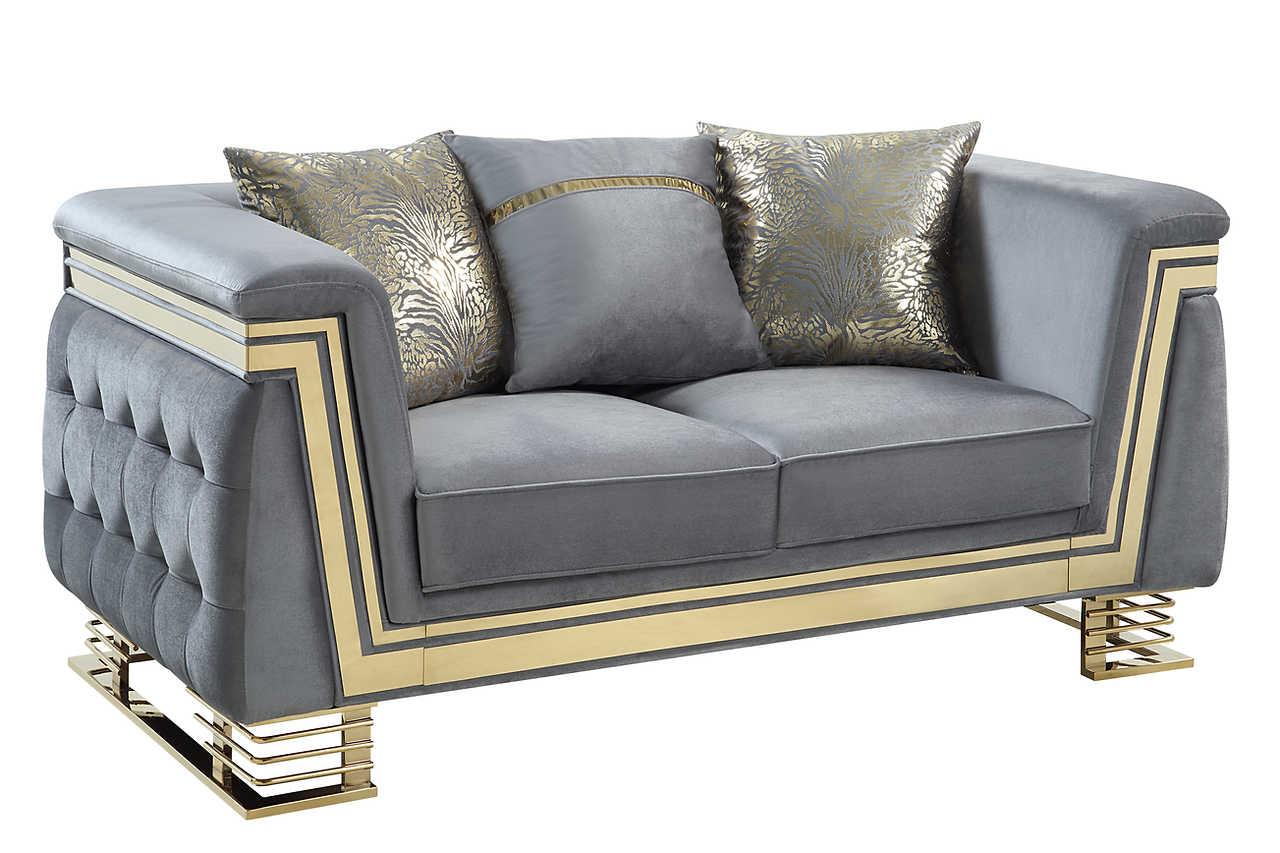 Ashton Grey Gold Upholstered Living Room Set - Image 3