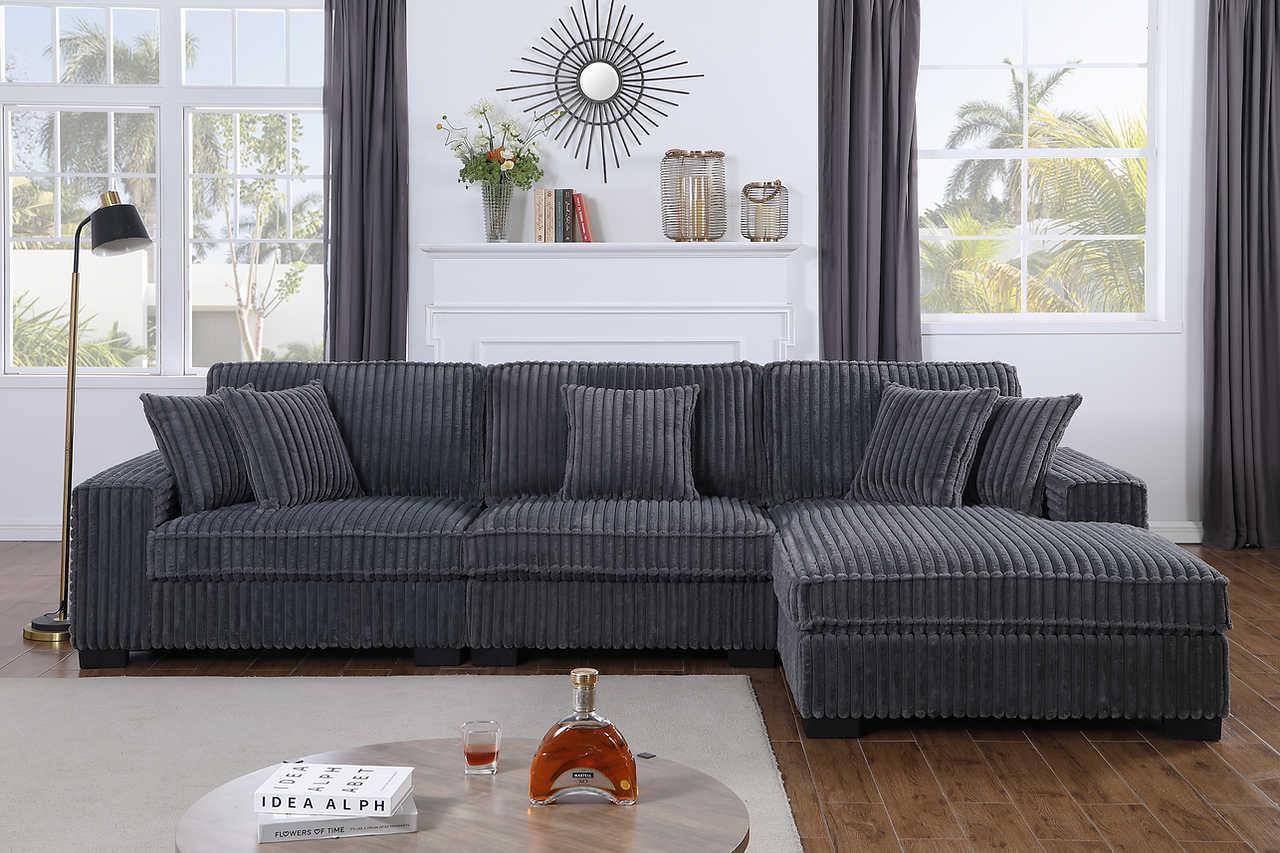 Comfy II Grey 3-Piece Sectional - Image 2