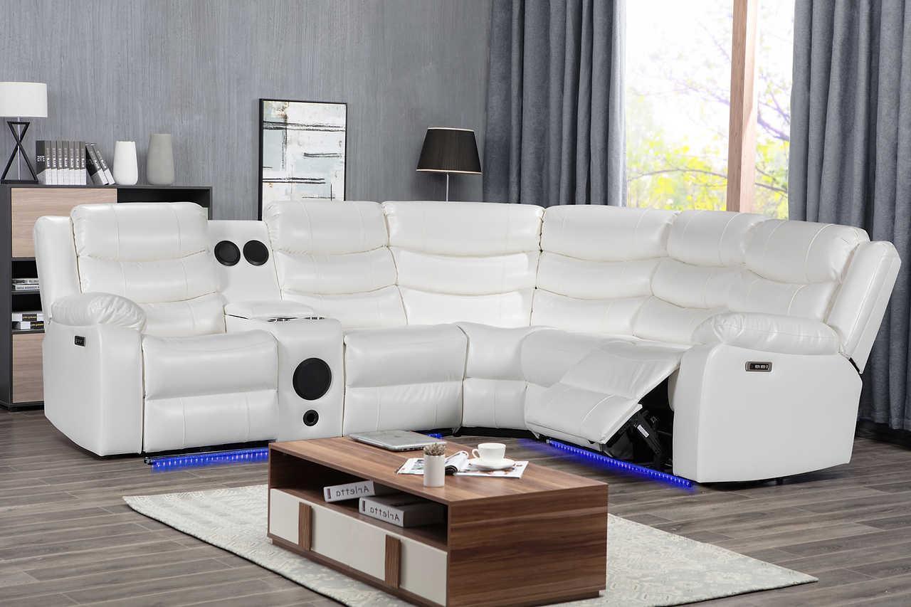 Turbo White Power Reclining Sectional - Image 1