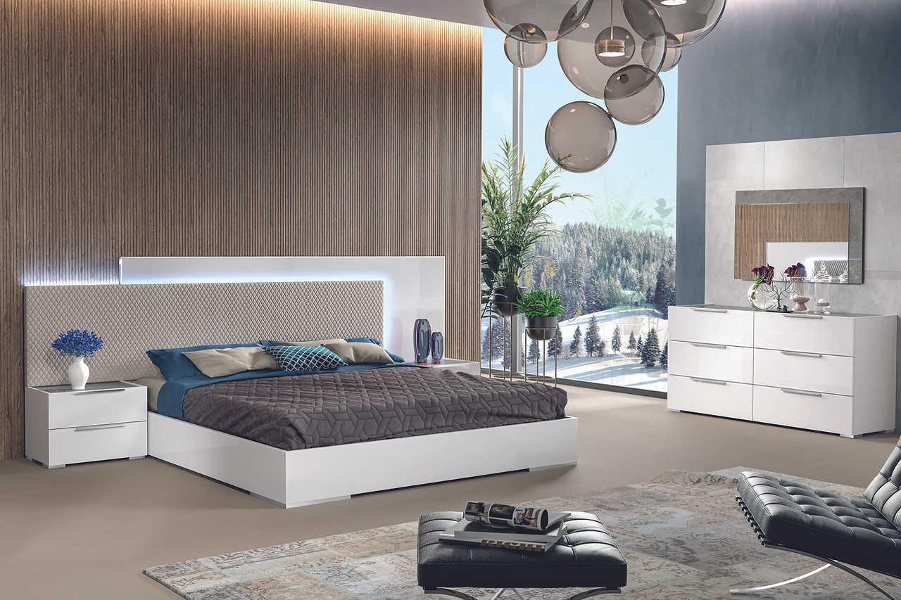 Fabiana White Beige Italian Bedroom Set - Image 3