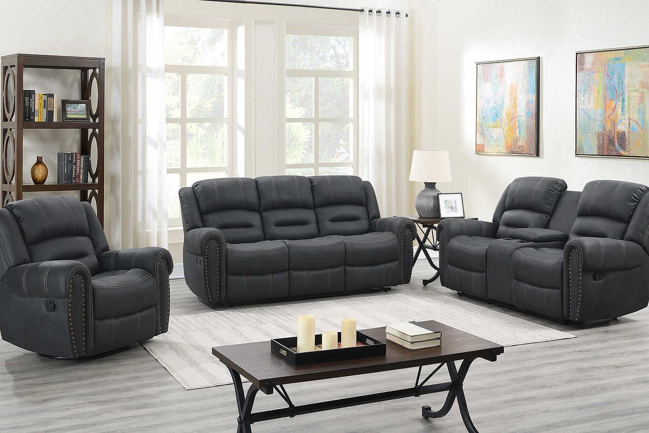 Houston Dark Gray Reclining Sofa - Image 3