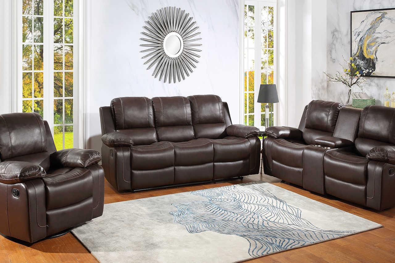 Nova Brown Reclining Loveseat - Image 1