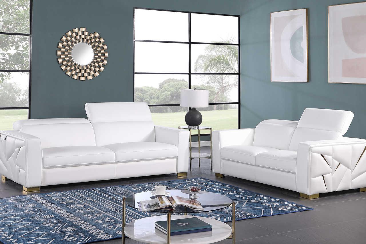 Astra White Leather Living Room Set - Image 2