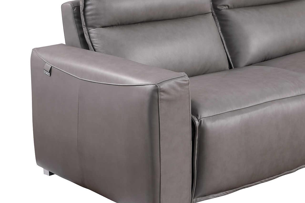 Sierra Gray Leather Reclining Sectional - Image 3