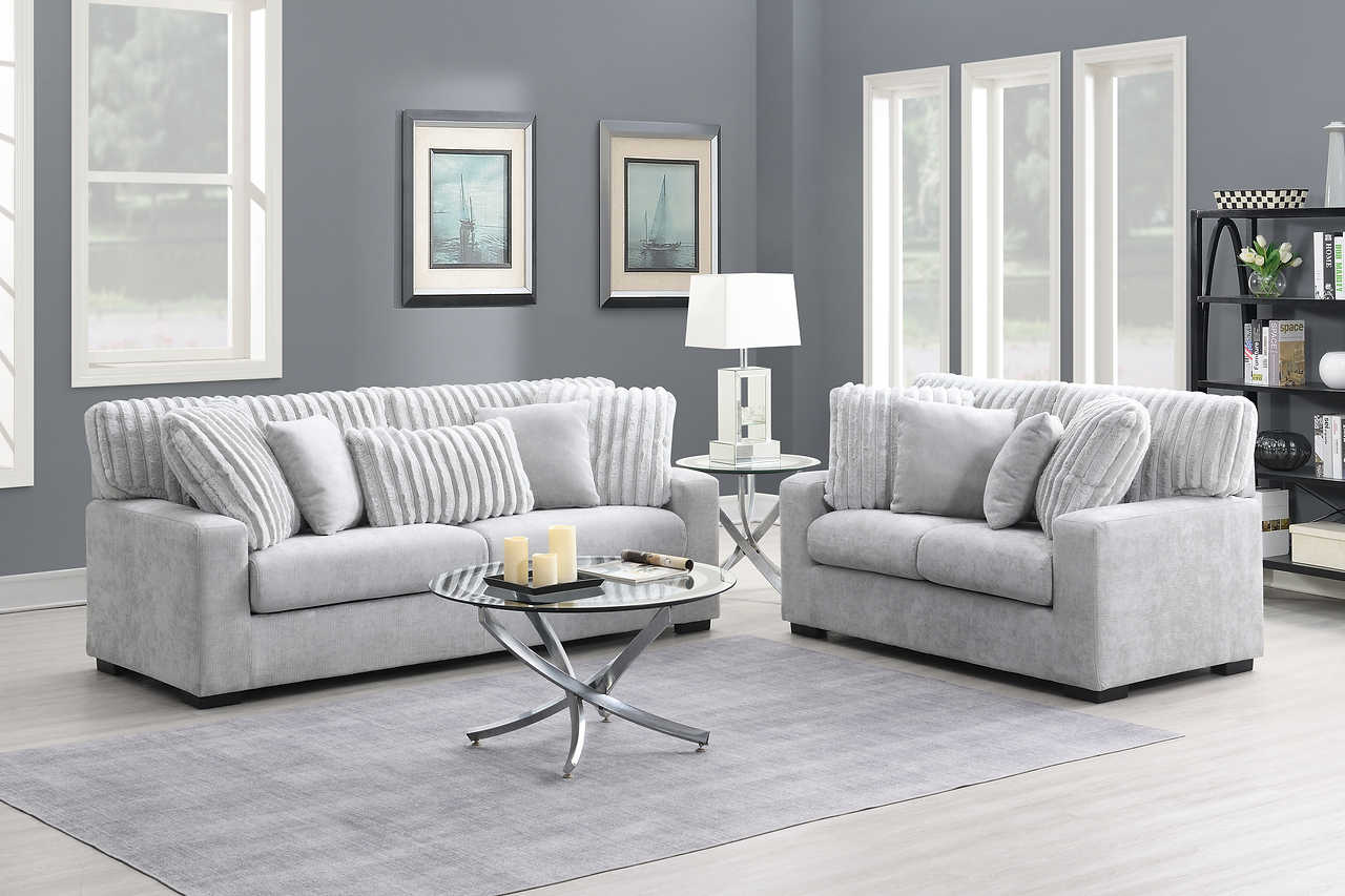 Tarra Gray Fabric Living Room Set - Image 3