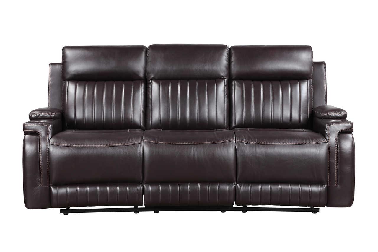 Ethan Brown Air Leather 3-Piece Reclining Set - Image 3