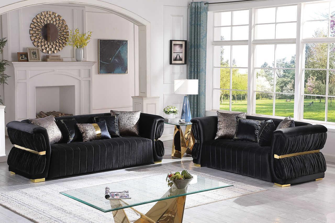 Anna Black 2-Piece Living Room Set - Image 1