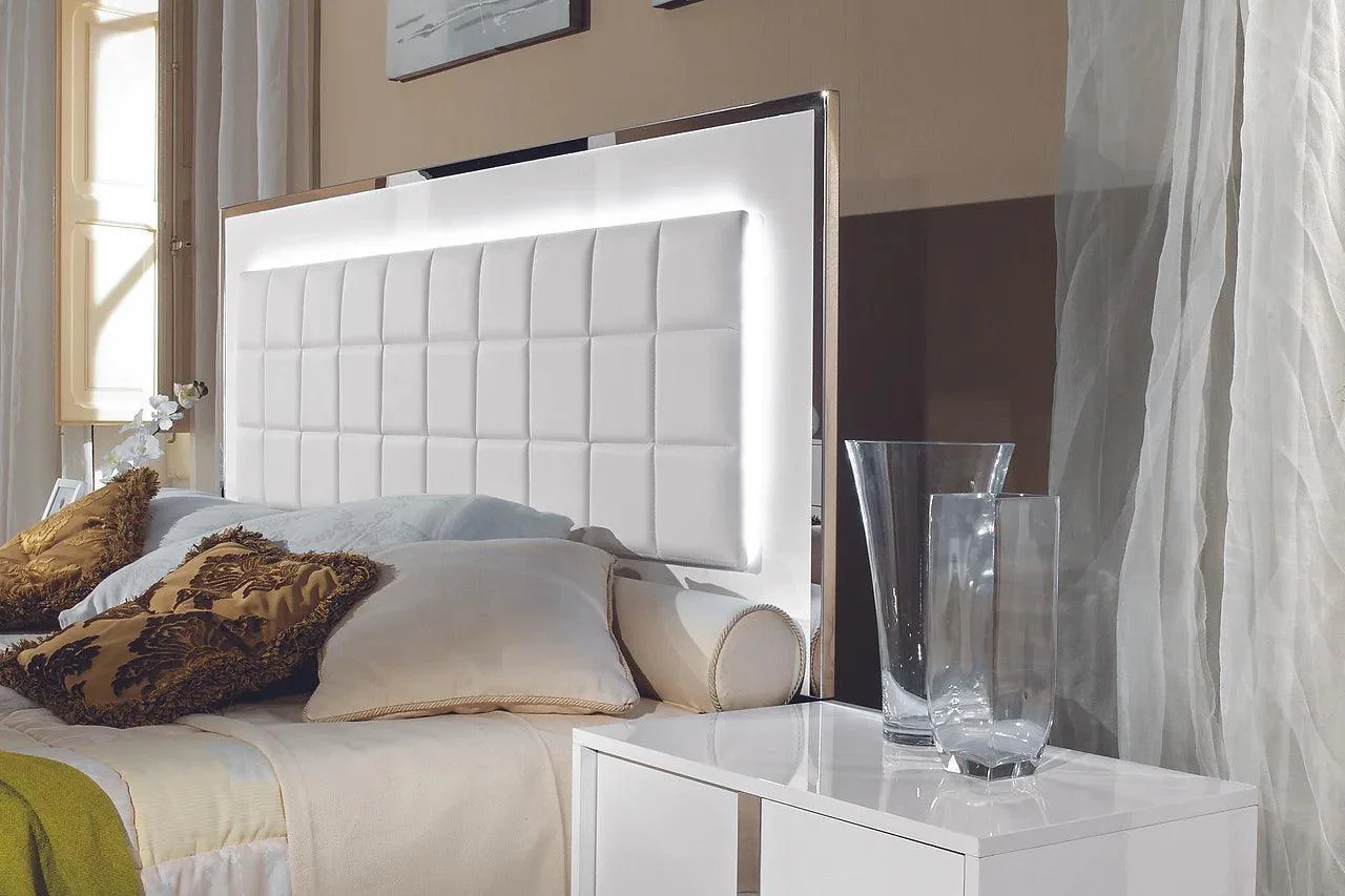 Alice White LED Upholstered Panel Bedroom Set - Image 3