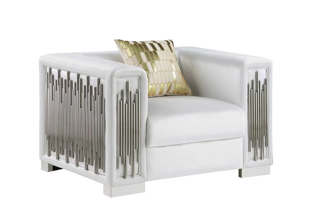 Token White Velvet Chair - Image 1