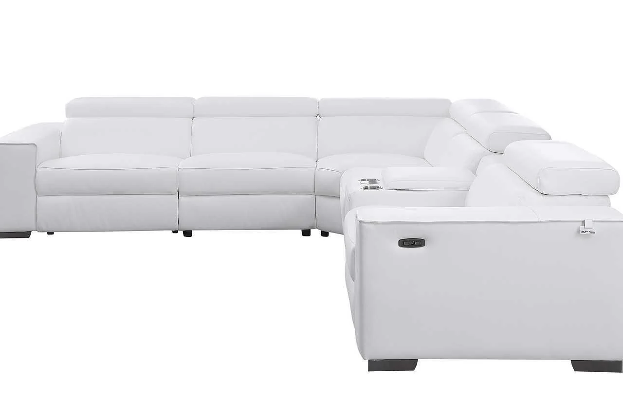 Picasso White 6-Piece 2 Power Reclining Sectional - Image 3