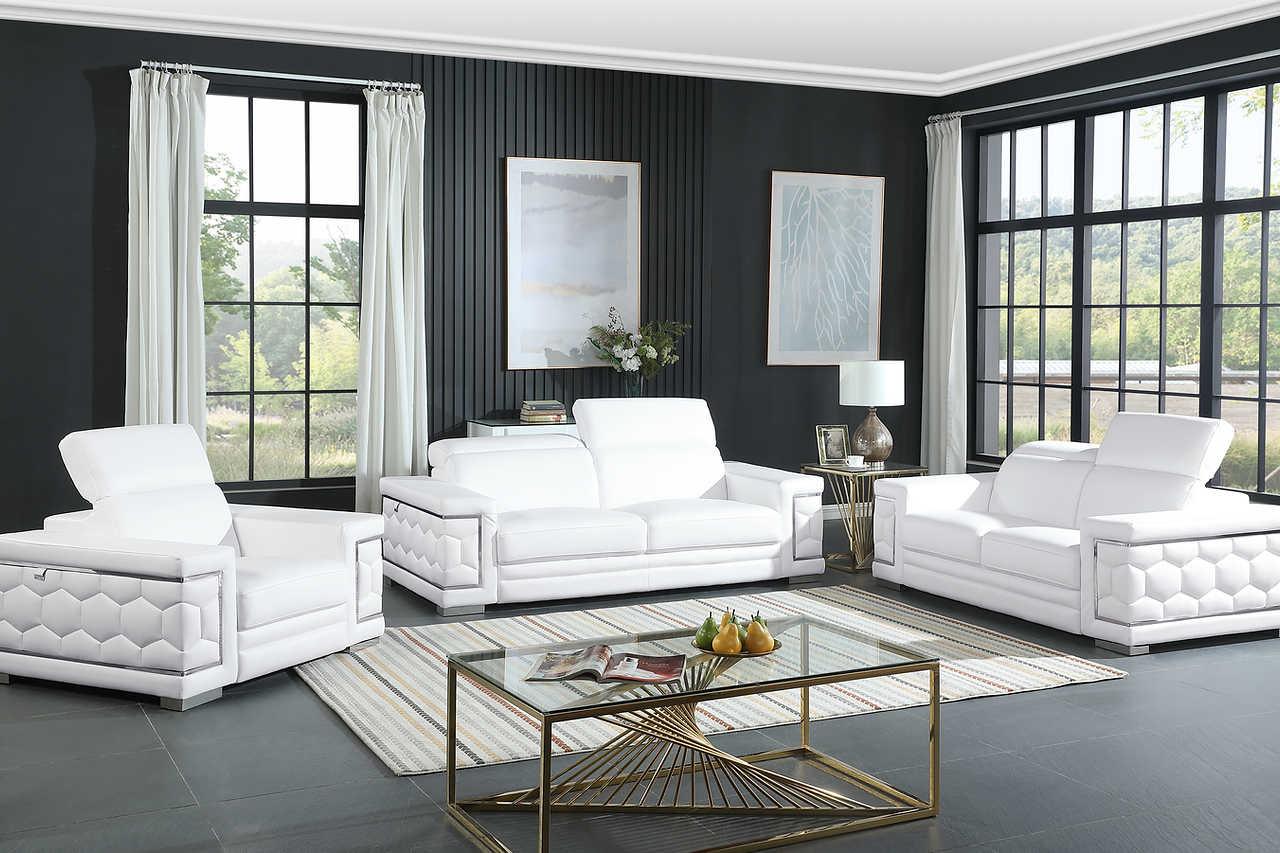 Favo White Leather Chair - Image 2