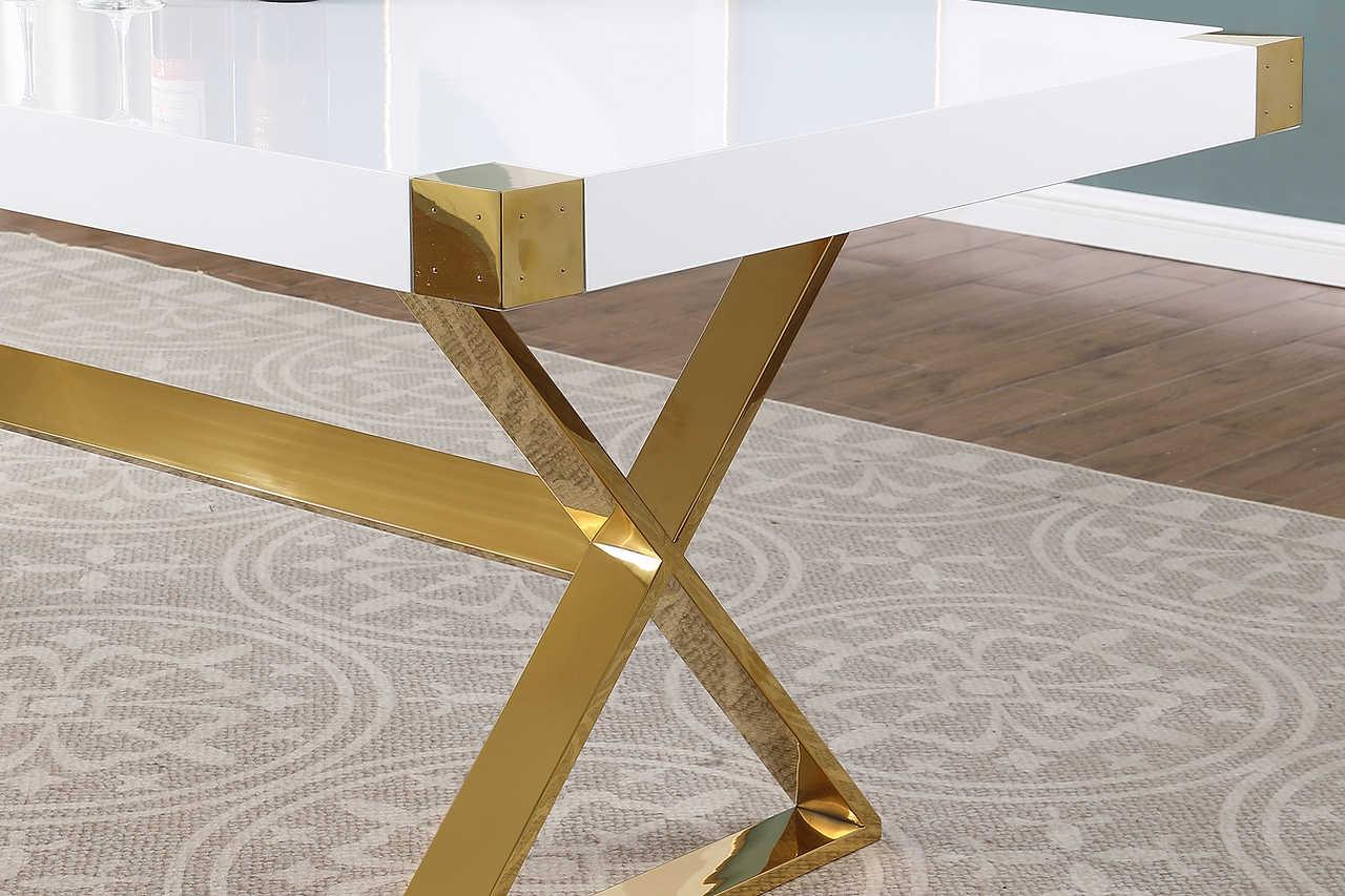 Adel White Gold Dining Table - Image 3