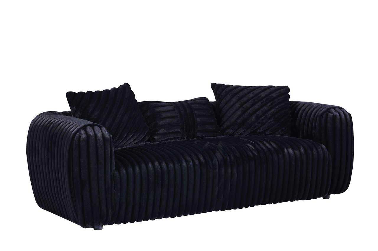 Eli Black Fabric Living Room Set - Image 3