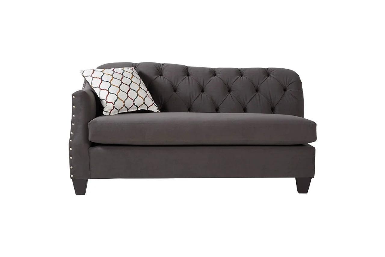 Bing Gray Fabric Tufted 2-Piece Living Room Set - Image 2