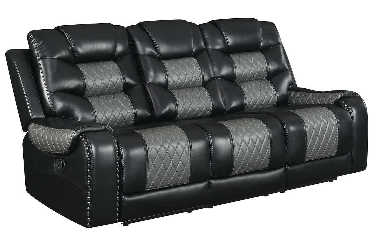 Phoenix Black Faux Leather 3-Piece Reclining Set - Image 2