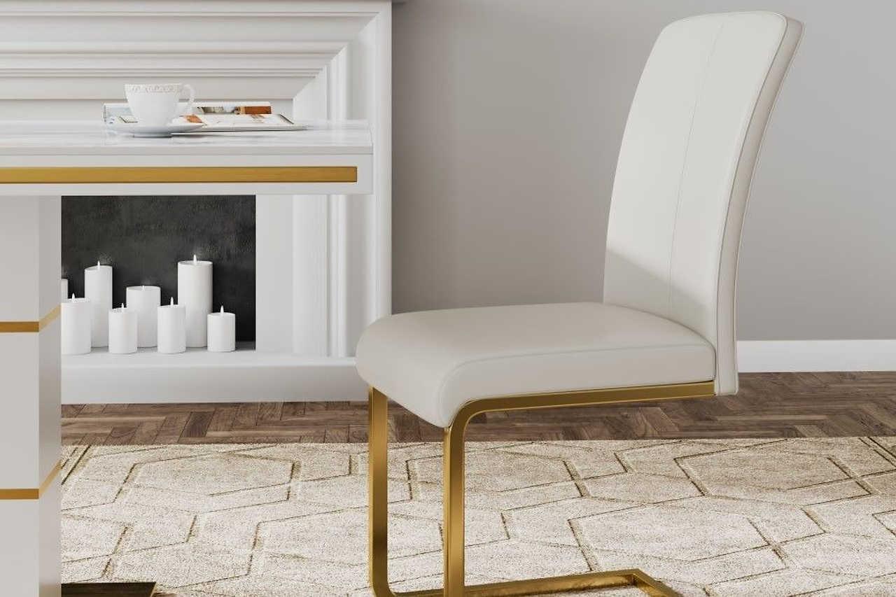 Uno Beige Gold Luxury Side Chairs - Image 1