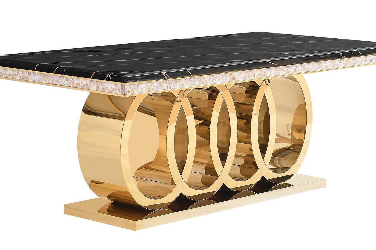 Giovanni Black Gold Dining Table - Image 1