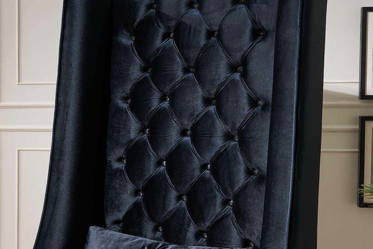 Throne Black 62.5" Tall Accent Chair - Image 3