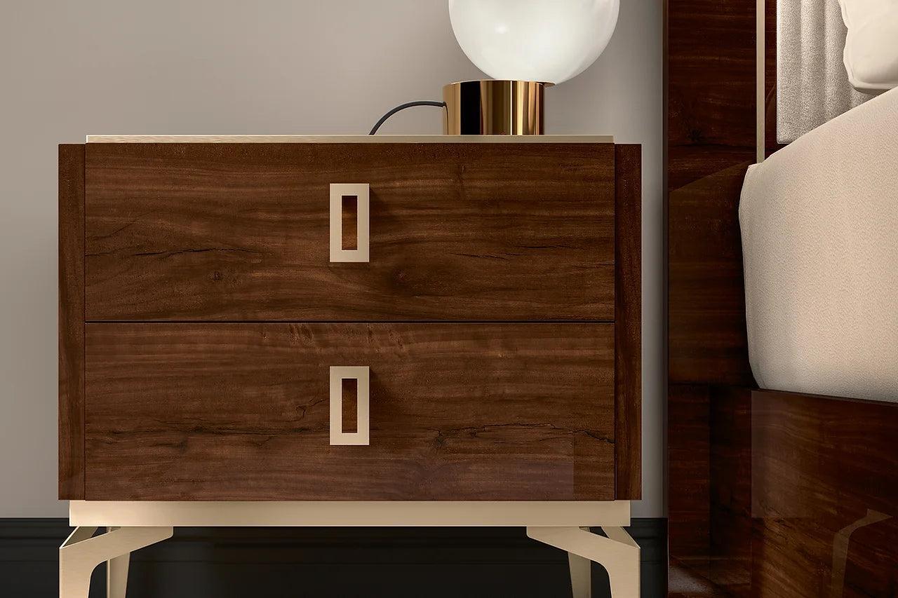 Eva Brown 2-Drawers Nightstand - Image 1