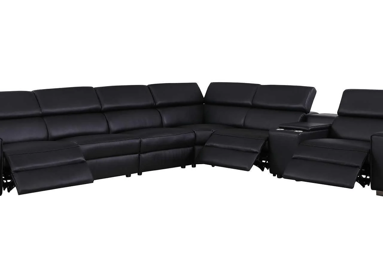 Picasso Black 7-Piece 3 Power Reclining Sectional - Image 2