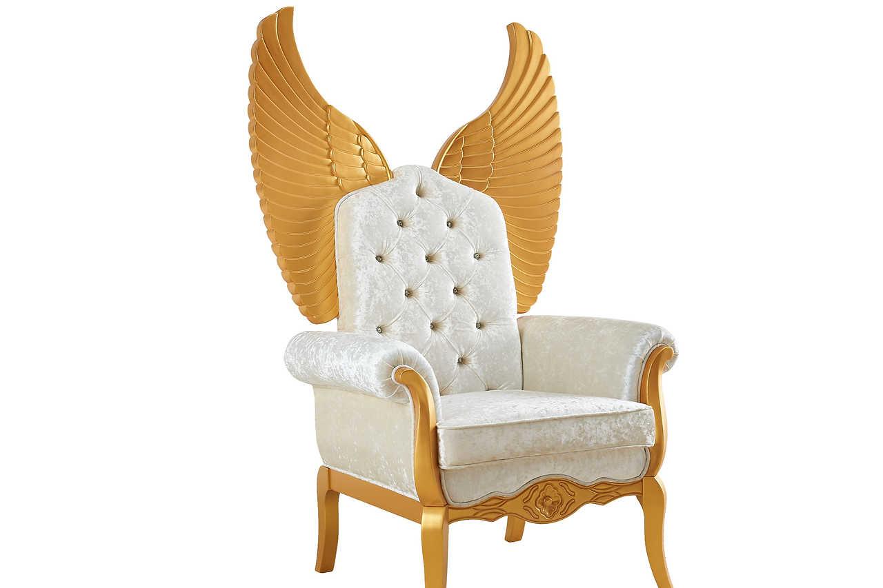 Lucifur White 64" Tall Accent Chair - Image 3