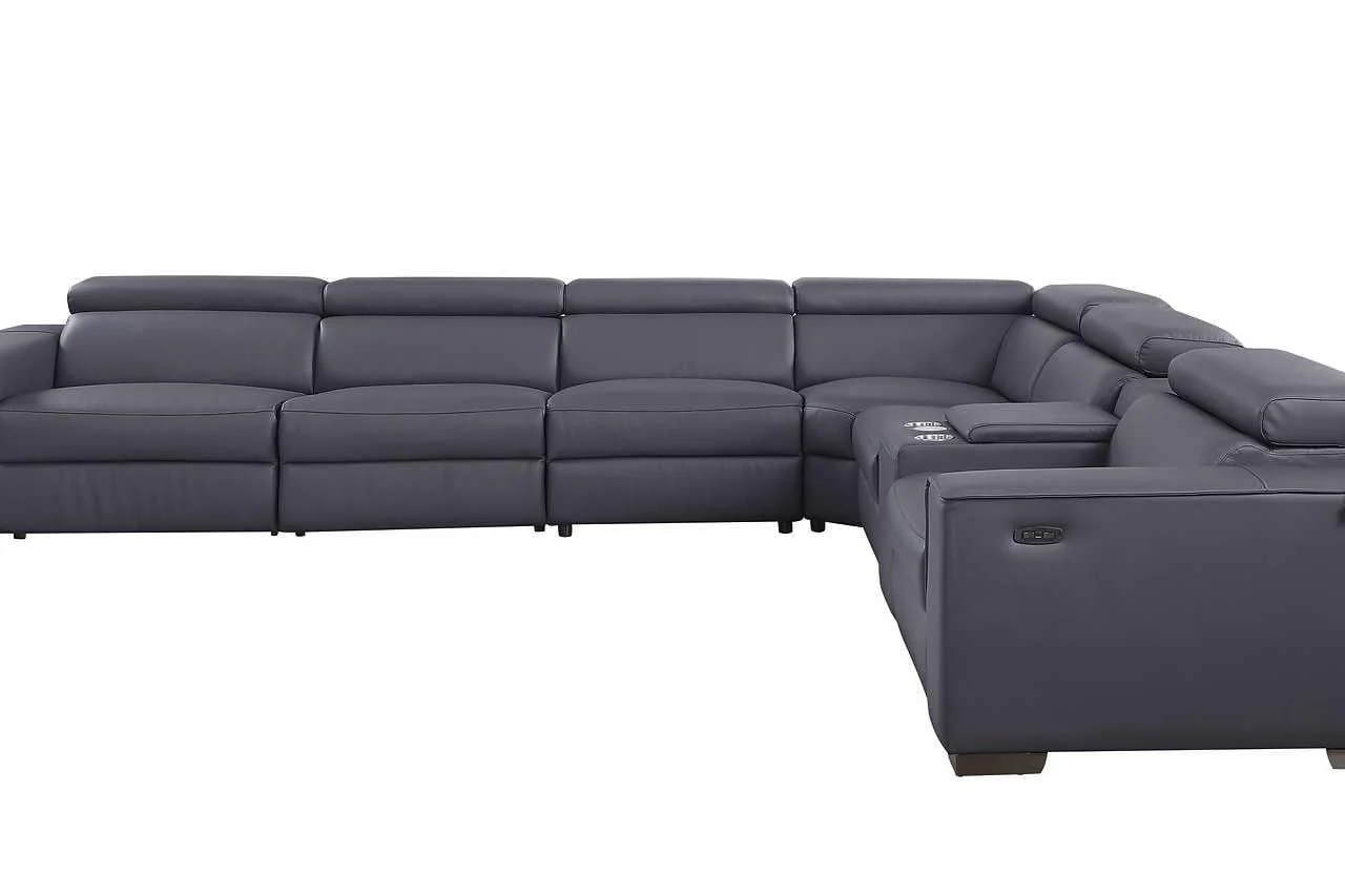 Picasso Dark Gray 7-Piece 3 Power Reclining Sectional - Image 3