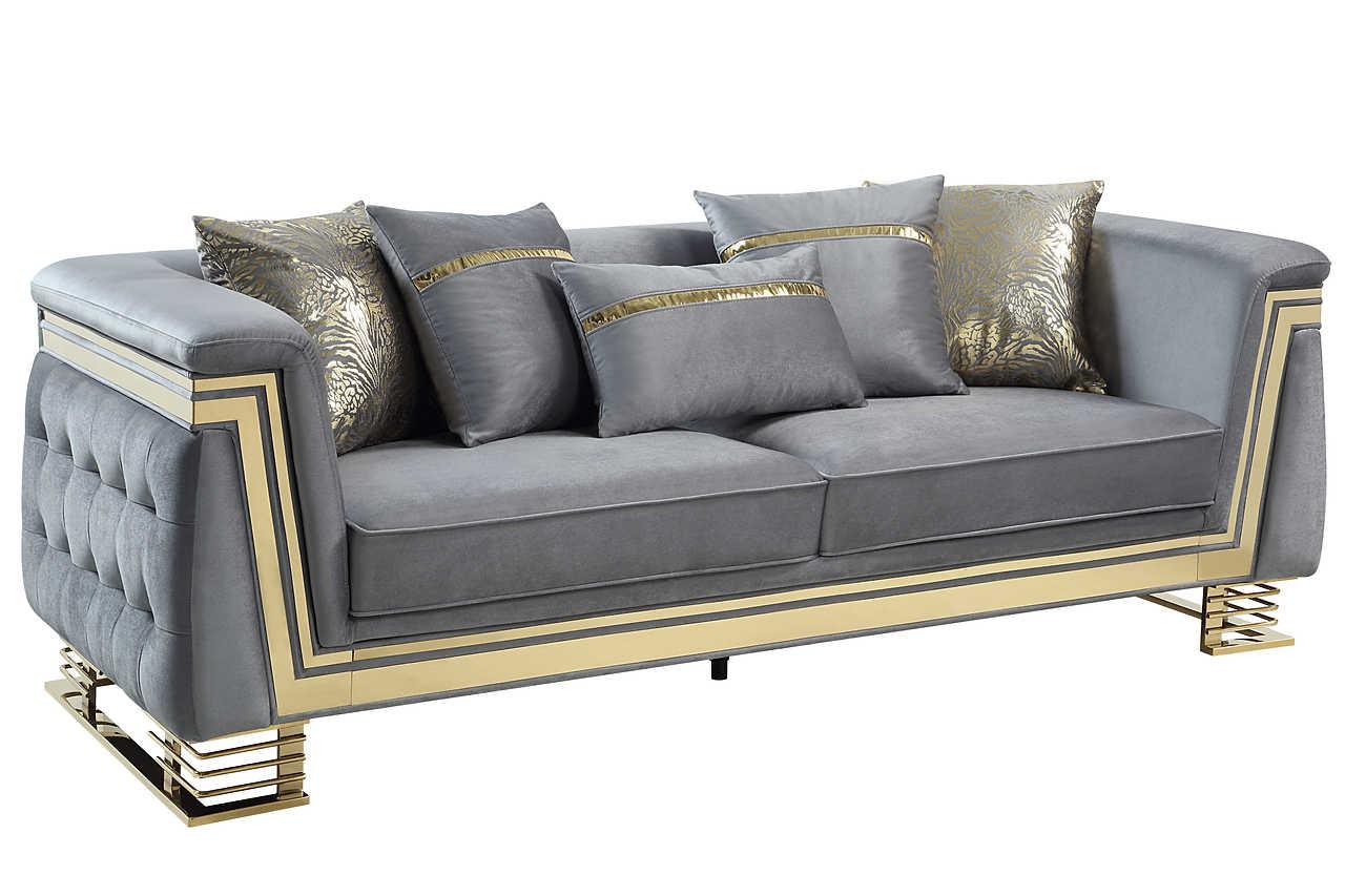 Ashton Grey Gold Upholstered Living Room Set - Image 2