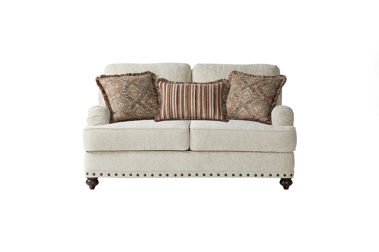 Cycle Hay Beige Fabric Loveseat - Image 1