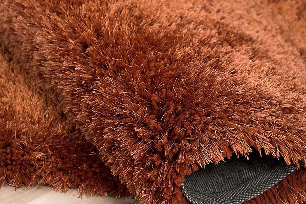 Afro Shag Rust Art Silk Shine Rug - Image 2