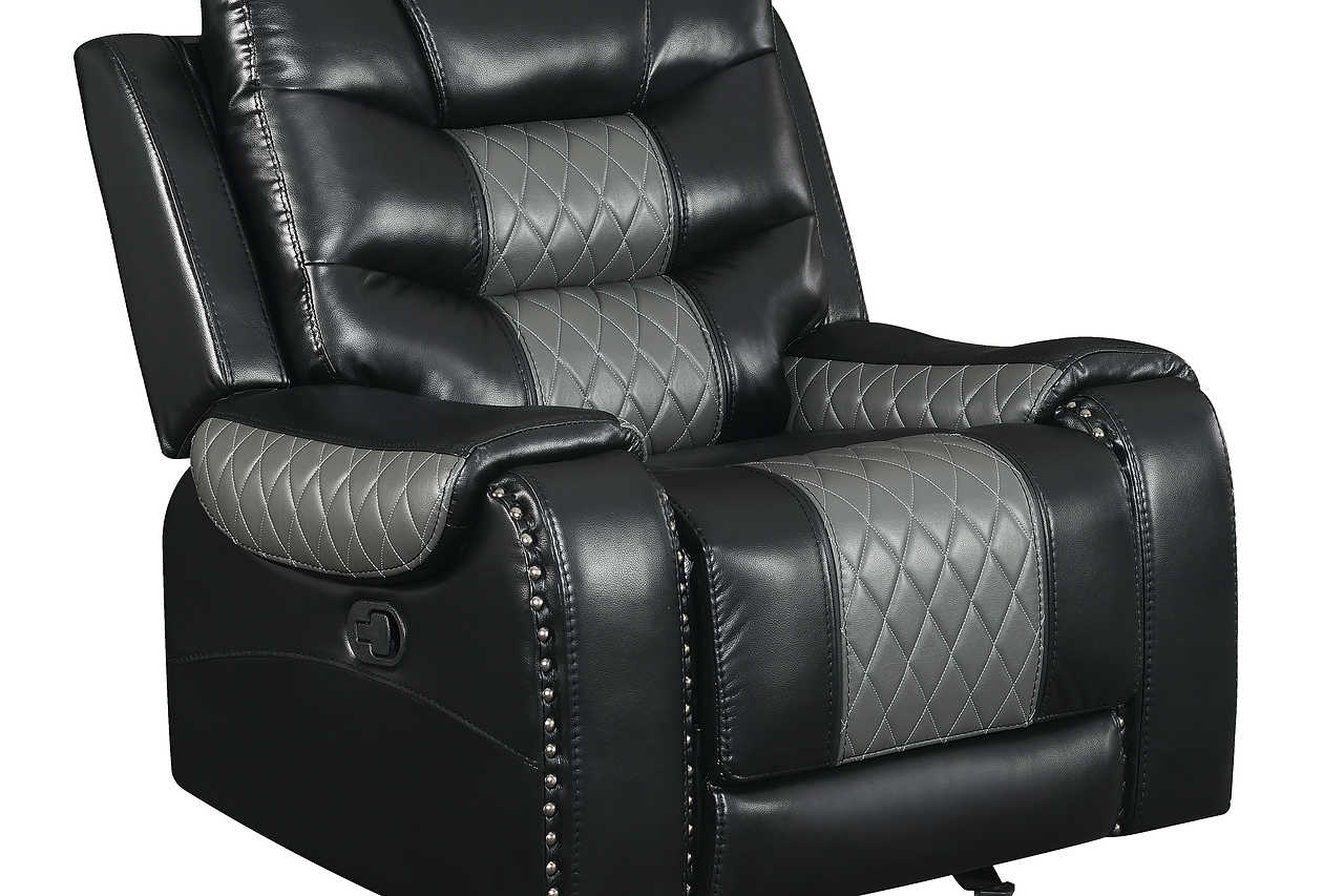 Phoenix II Black Faux Leather Recliner - Image 1